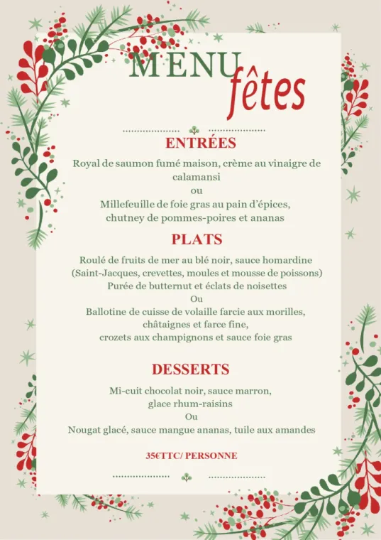 🎄🎄Menu de fêtes 2025 au restaurant le Double 7 à Dardilly 🎄🎄, Dardilly, Double 7 Dardilly
