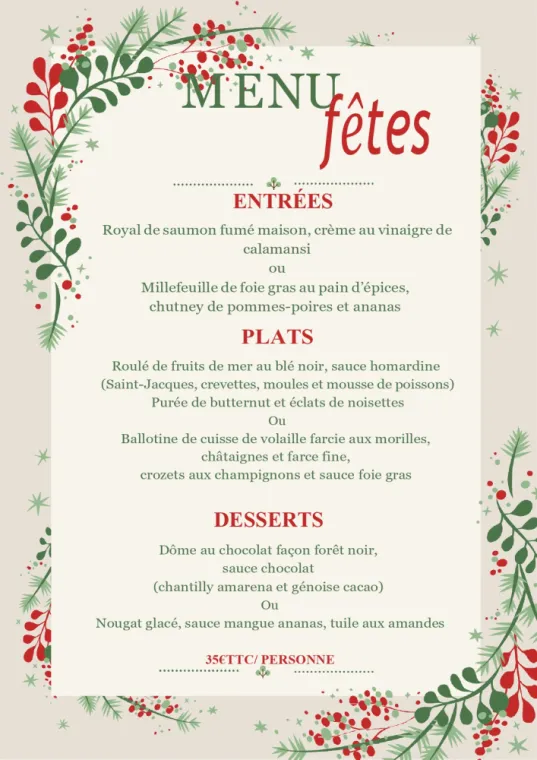 🎄🎄Menu de fêtes 2025 au restaurant le Double 7 à Dardilly, Dardilly, Double 7 Dardilly