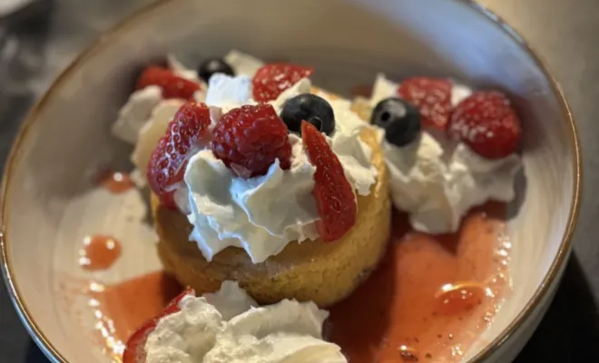 Gros sablé Breton, chantilly et fruits rouges, Dardilly, Double 7 Dardilly